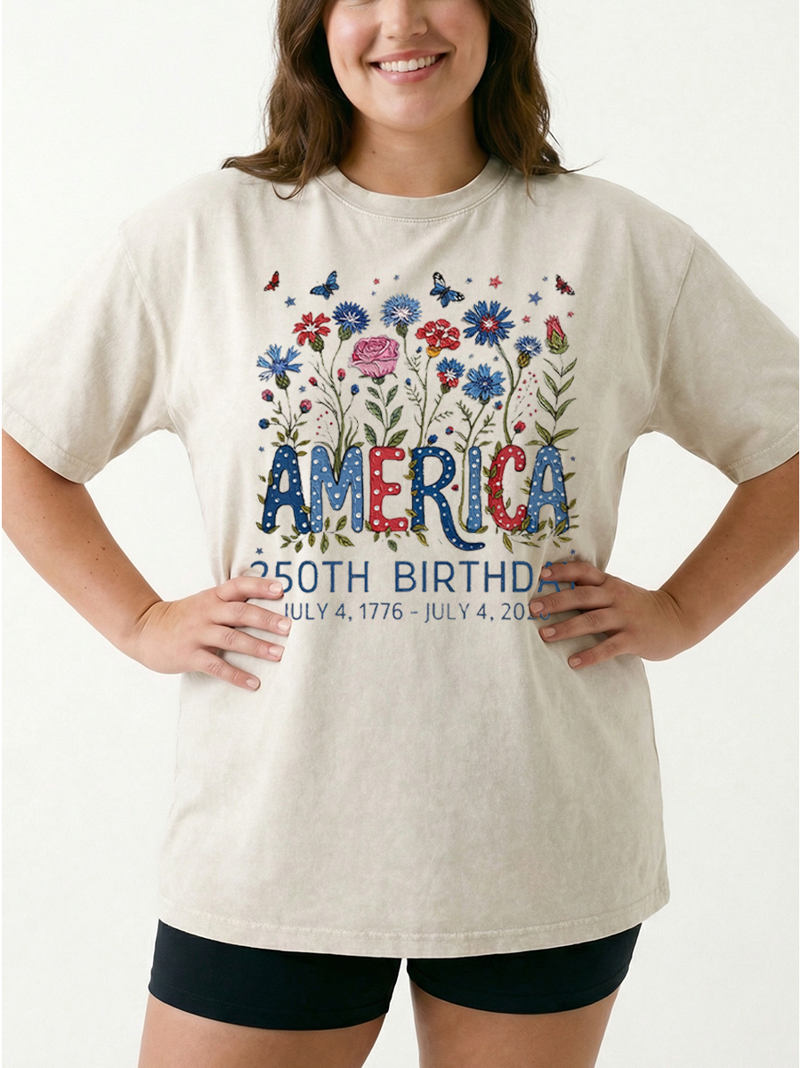 Vintage Floral America 250 Years Washed T-Shirt