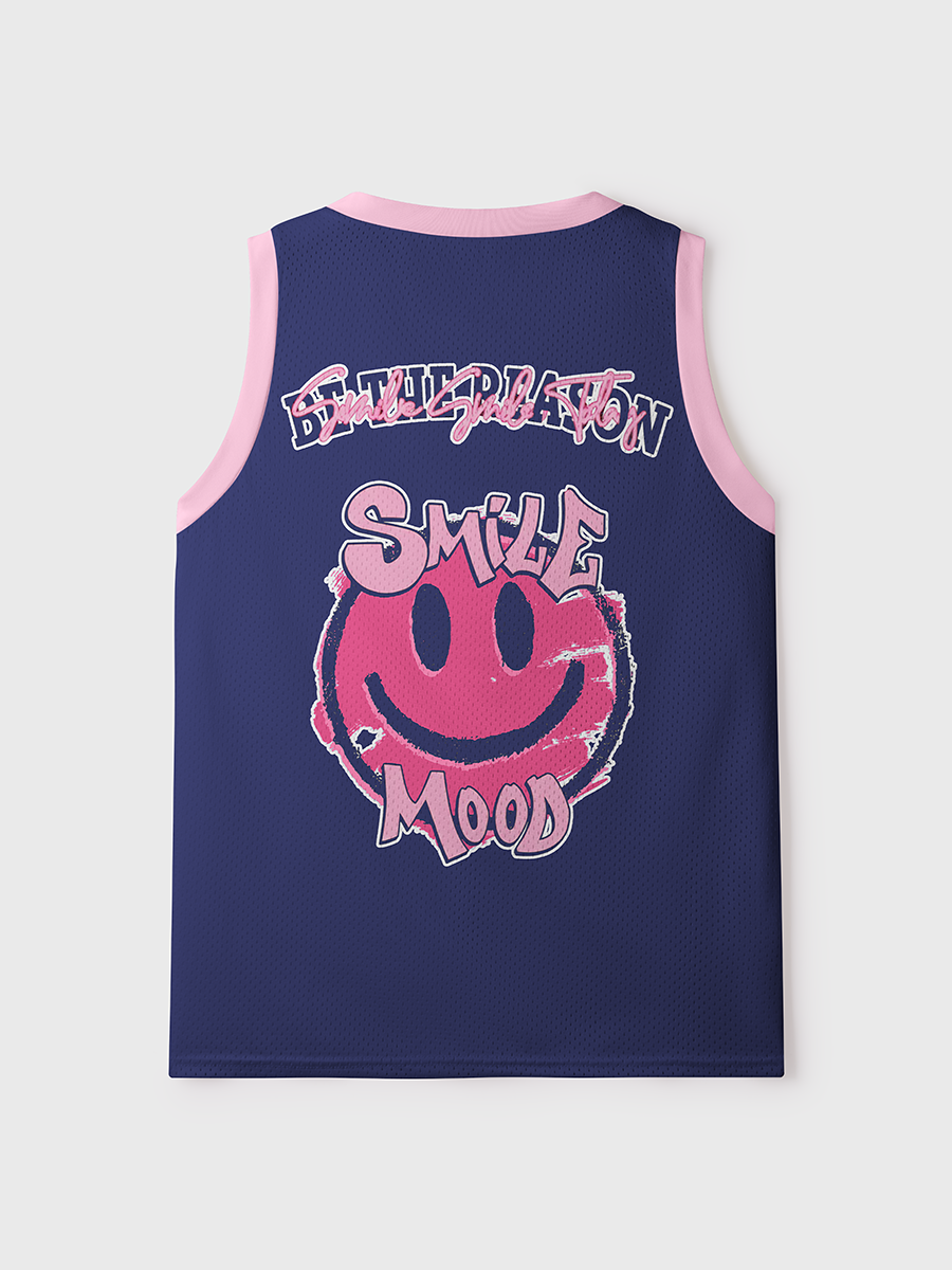 Smile Mood Mesh Jersey Tank Top