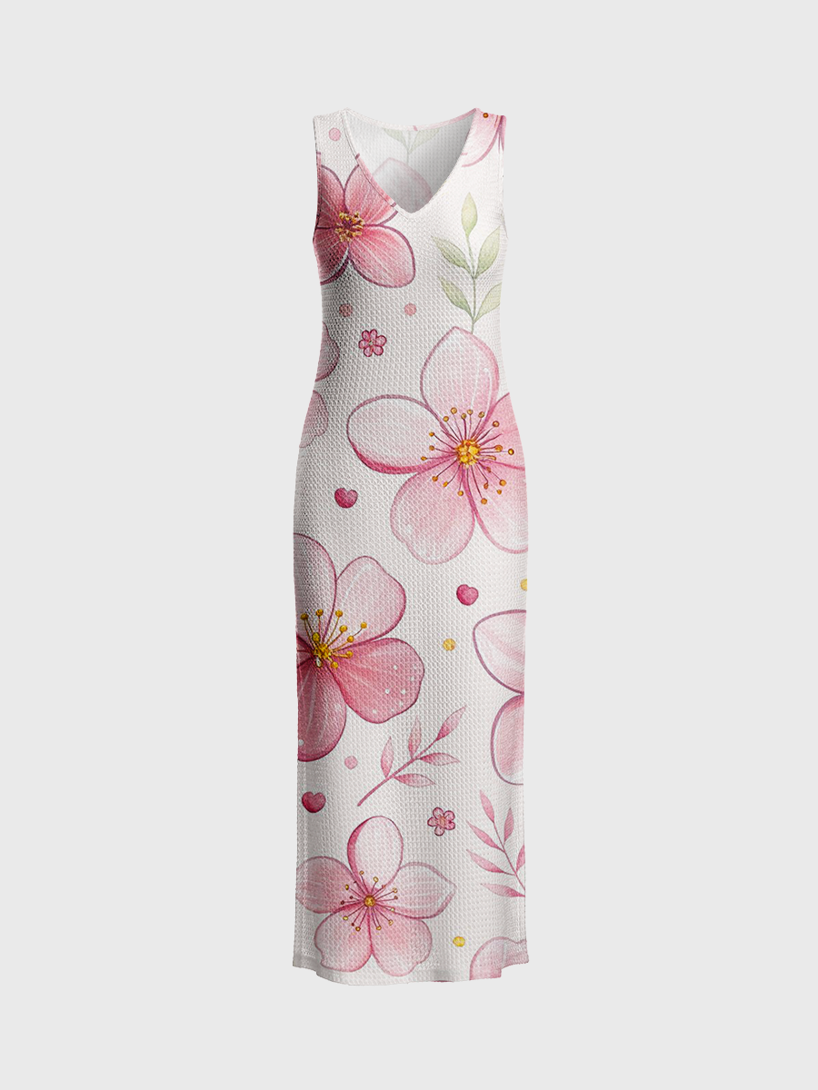 Open Stitch Midi Dress