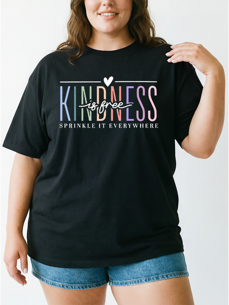 Vintage Kindness Is Free Oversize Graphic Tee