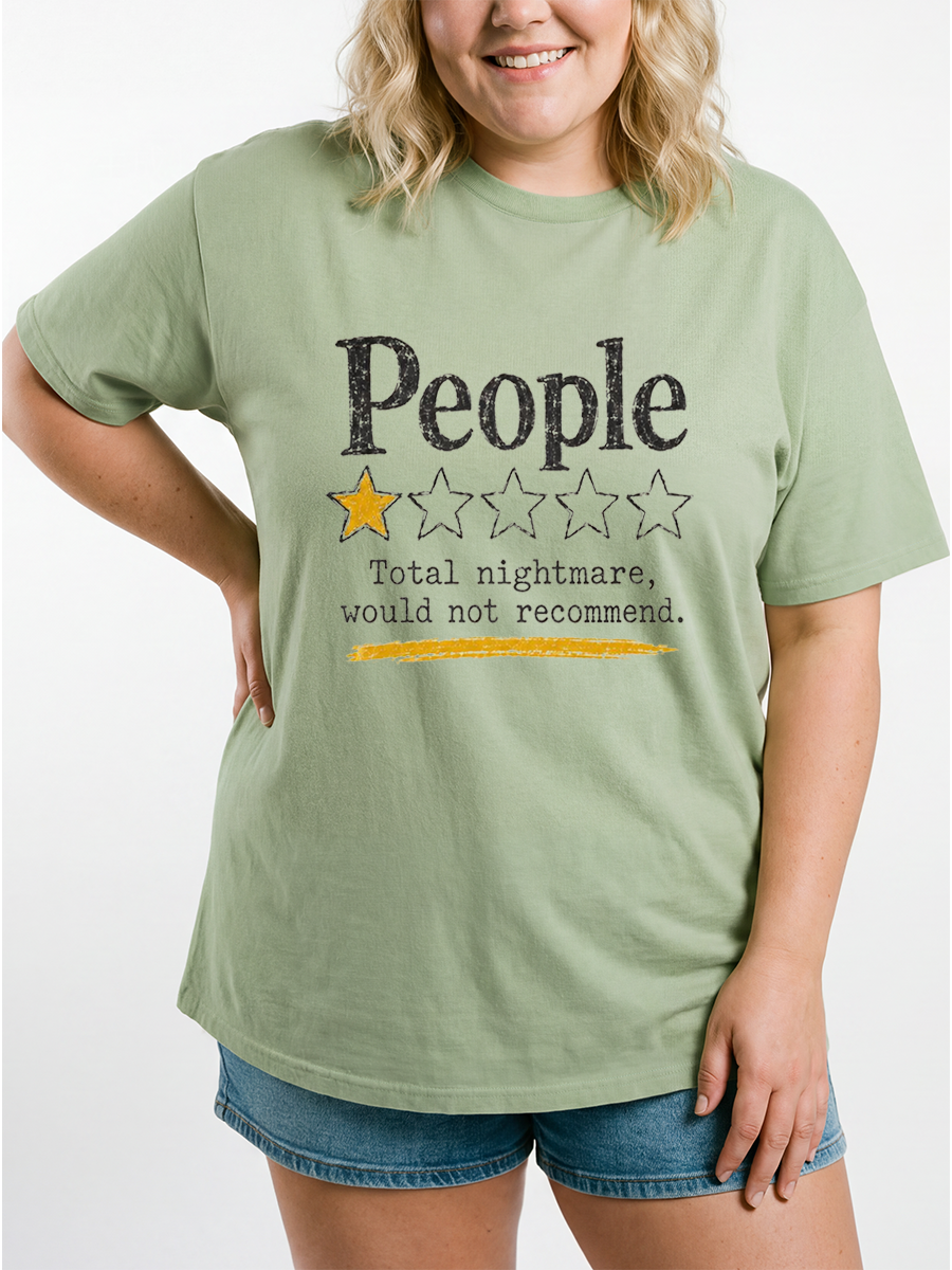 Vintage People One Star Review Oversize Graphic Tee