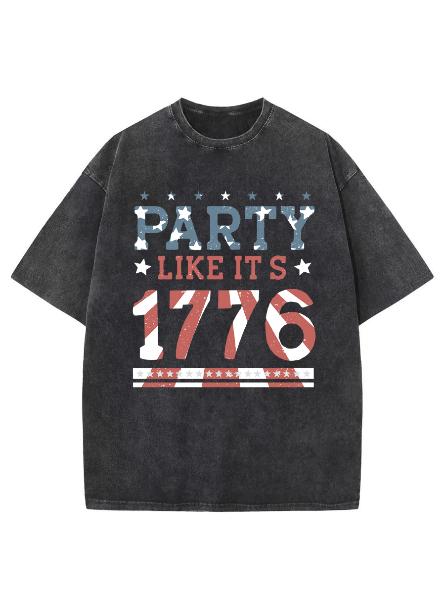 Vintage Party Like It'S 1776 Washed T-Shirt