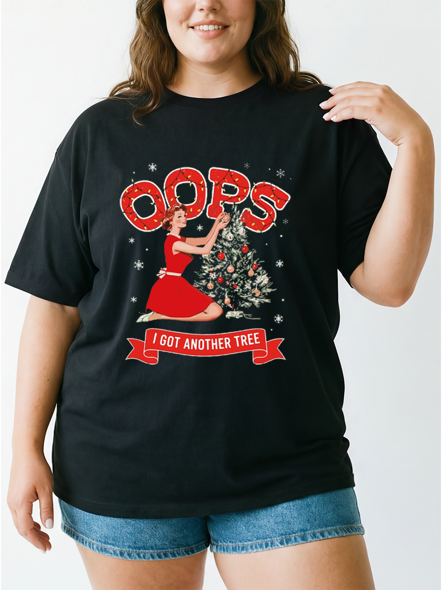 Vintage Oops I Got Another Tree Oversize Graphic Tee