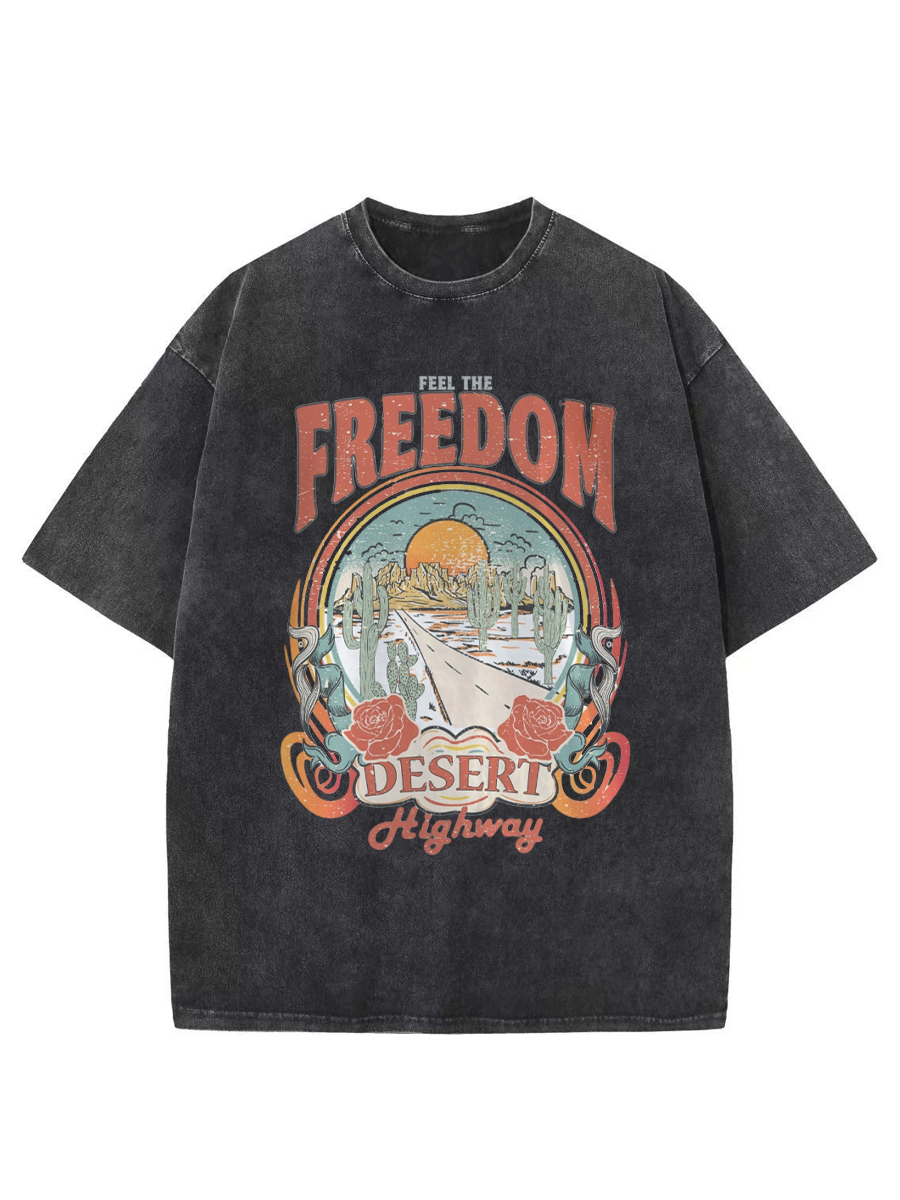 Vintage Feel The Freedom Washed T-Shirt
