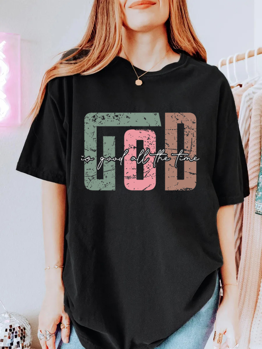 Vintage God Is Good Oversize Graphic Tee
