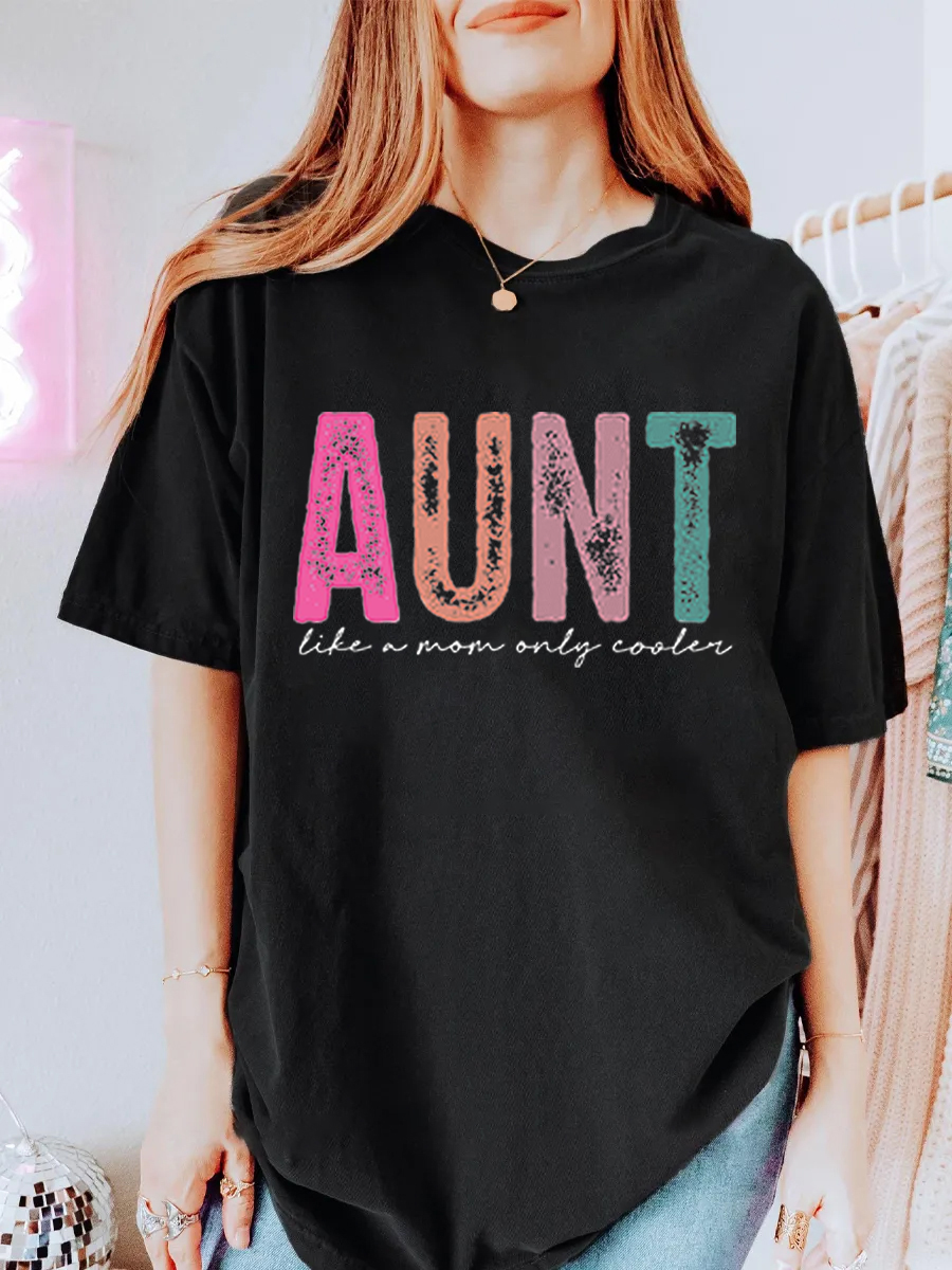 Vintage Aunt Like A Mom Oversize Graphic Tee