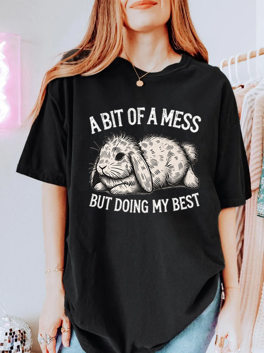 Vintage A Bit Of A Mess But Doing My Best Oversize Graphic Tee