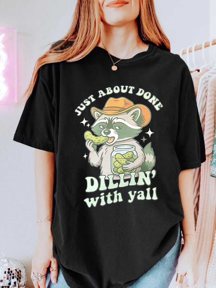 Vintage Done Dillin' With Yall Oversize Graphic Tee