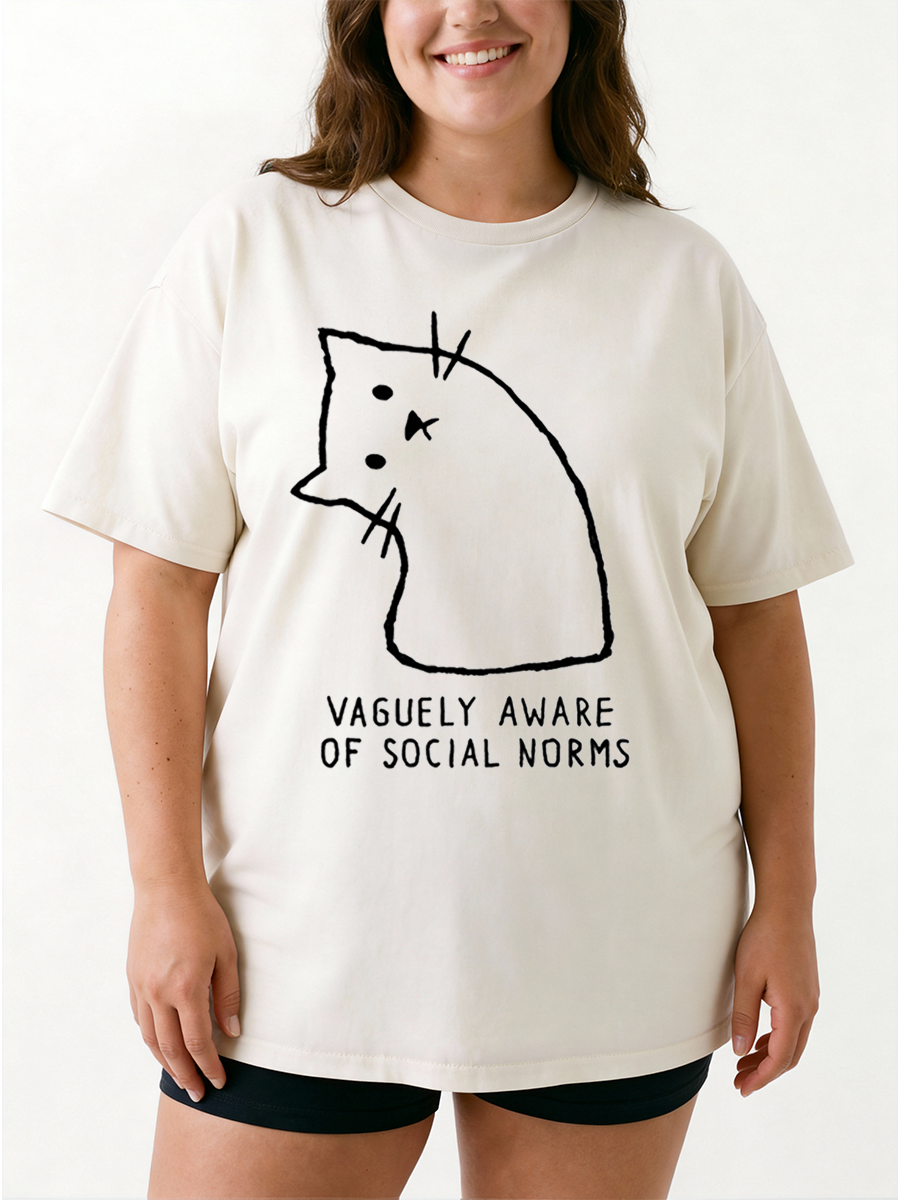 Vintage Vaguely Aware Of Social Norms Oversize Graphic Tee