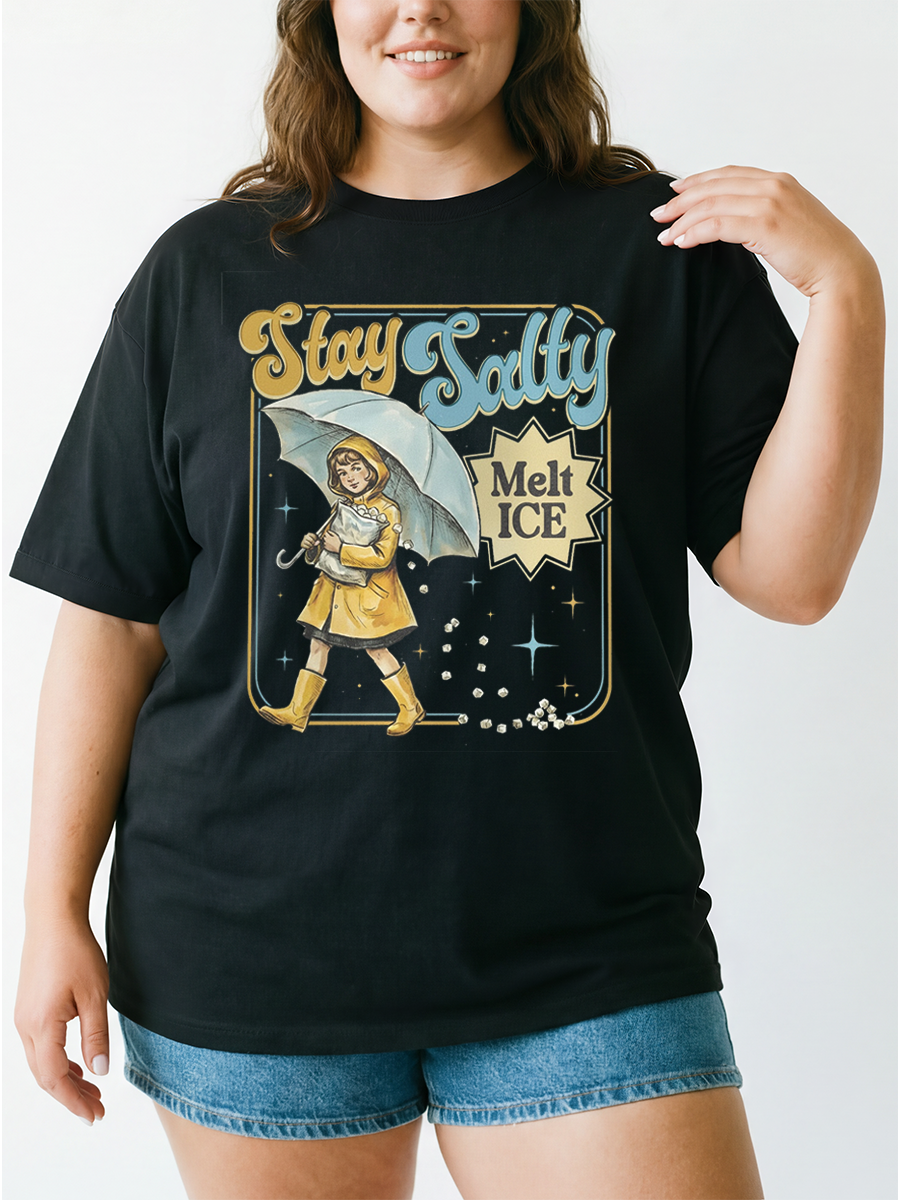 Vintage Anti Ice Stay Salty Oversize Graphic Tee
