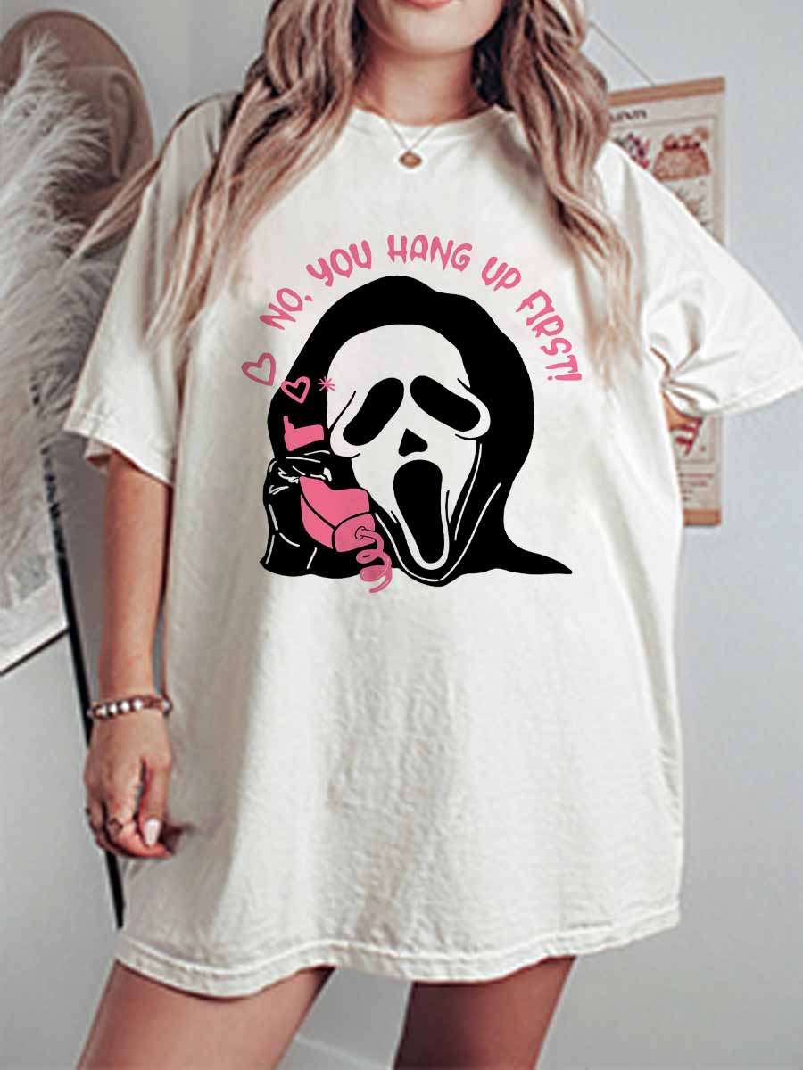 Vintage Scream No You Hang Up Oversize Graphic Tee