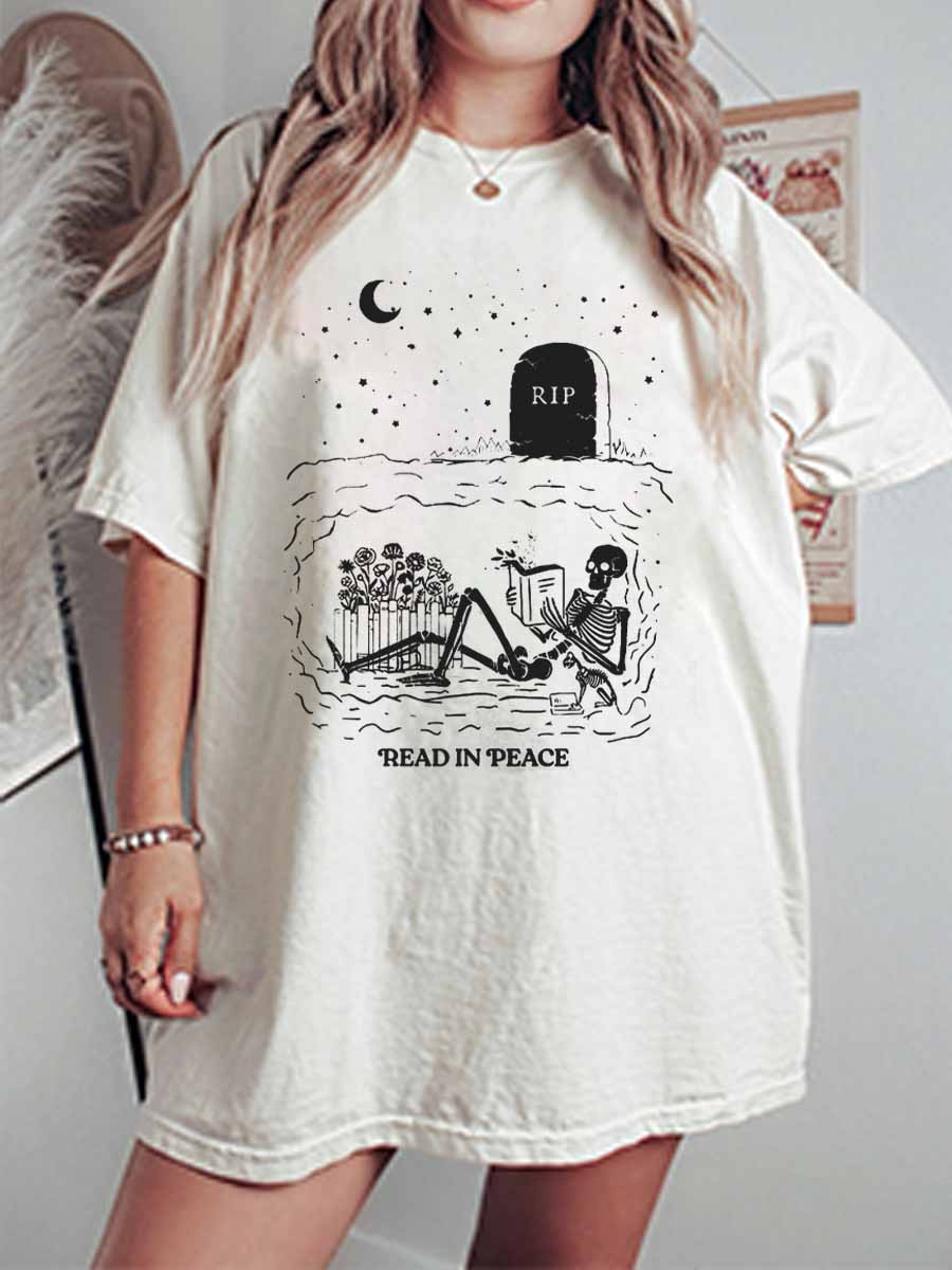 Vintage Book Lover Oversize Graphic Tee