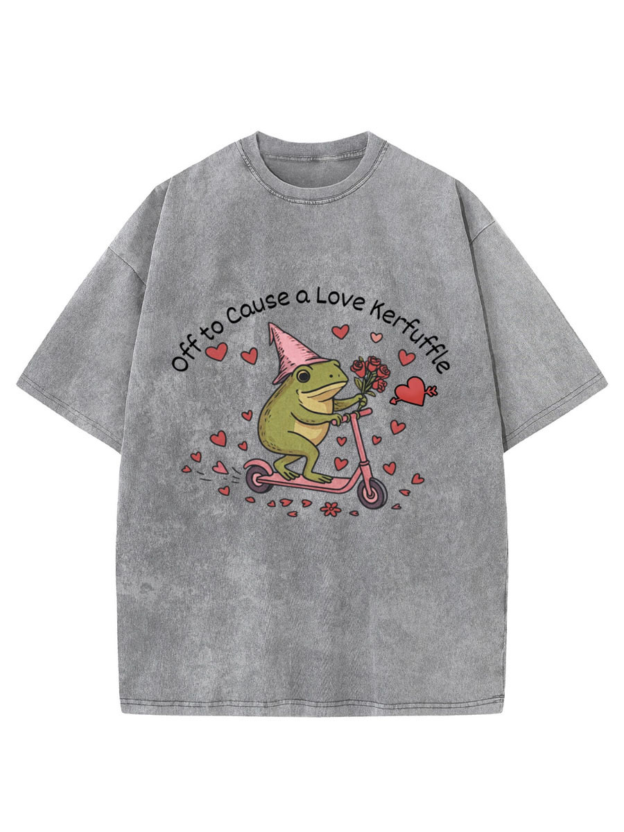 Vintage Off To Cause A Love Kerfuffle Oversize Washed T-Shirt