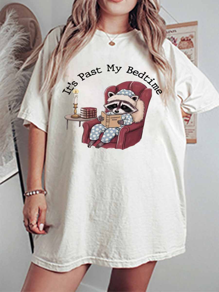 Vintage It's Past My Bedtime Oversize Graphic Tee