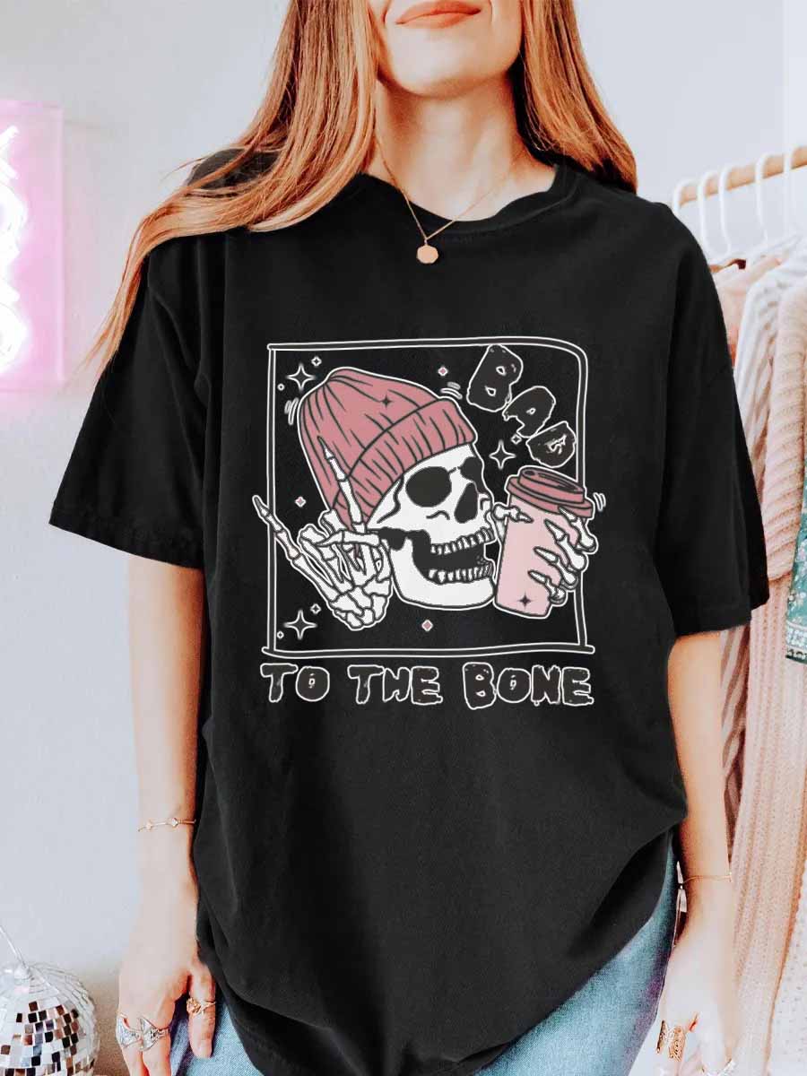 Vintage Bad To The Bone Oversize Graphic Tee