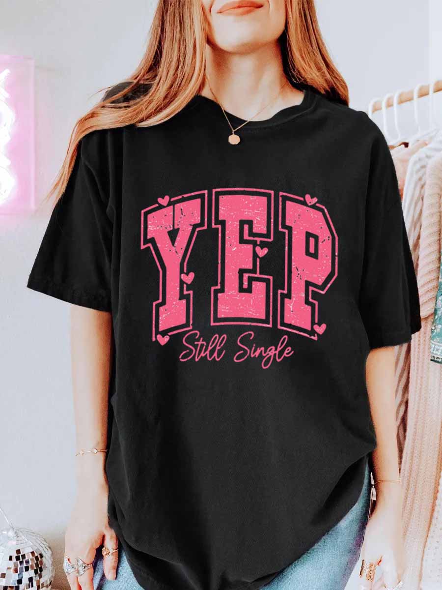 Vintage Yep Still Single Oversize Graphic Tee