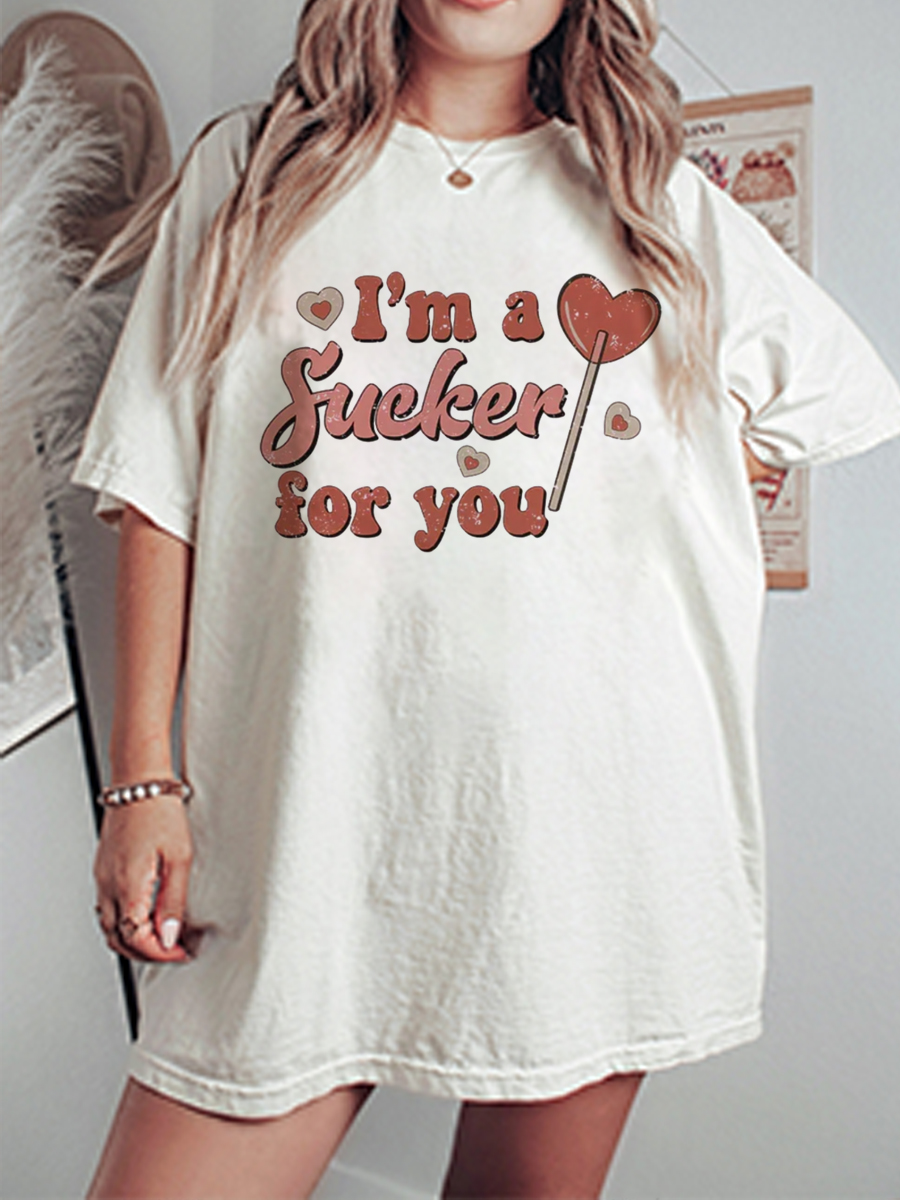 Vintage I'm A Sucker For You Oversize Graphic Tee
