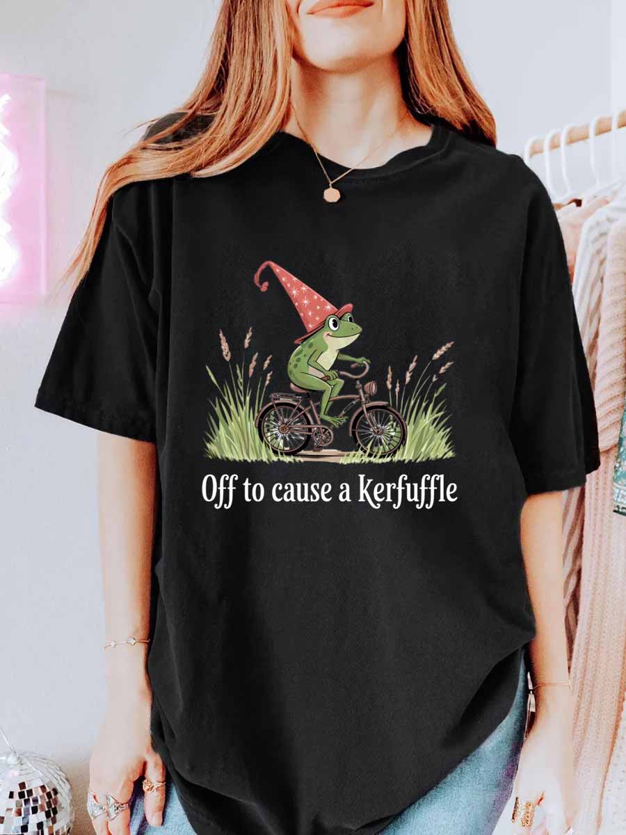 Vintage Off To Cause A Kerfuffle Oversize Graphic Tee
