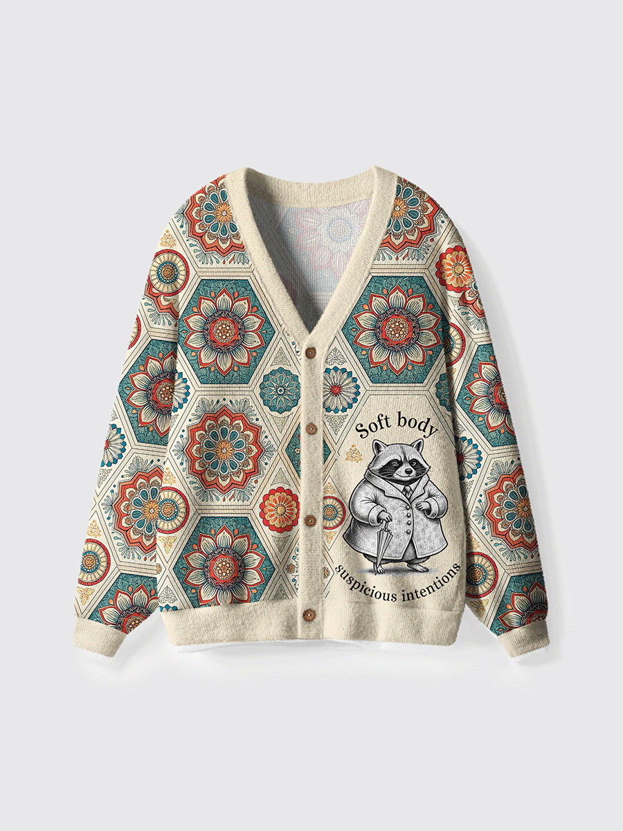 Vintage Soft Body Suspicious Intentions Cardigan Sweaters