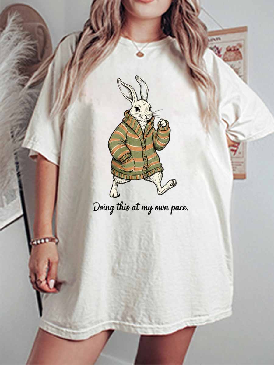 Vintage Doing This At My Own Pace Oversize Graphic Tee
