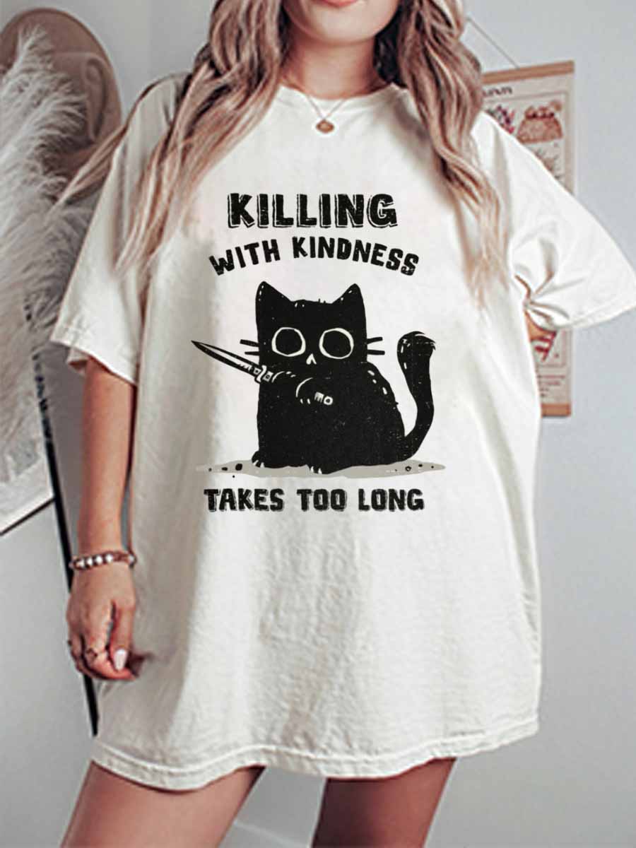 Vintage Killing With Kindness Oversize Graphic Tee