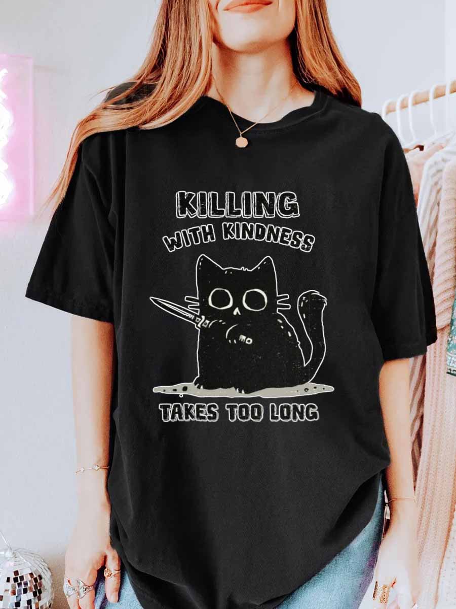 Vintage Killing With Kindness Oversize Graphic Tee