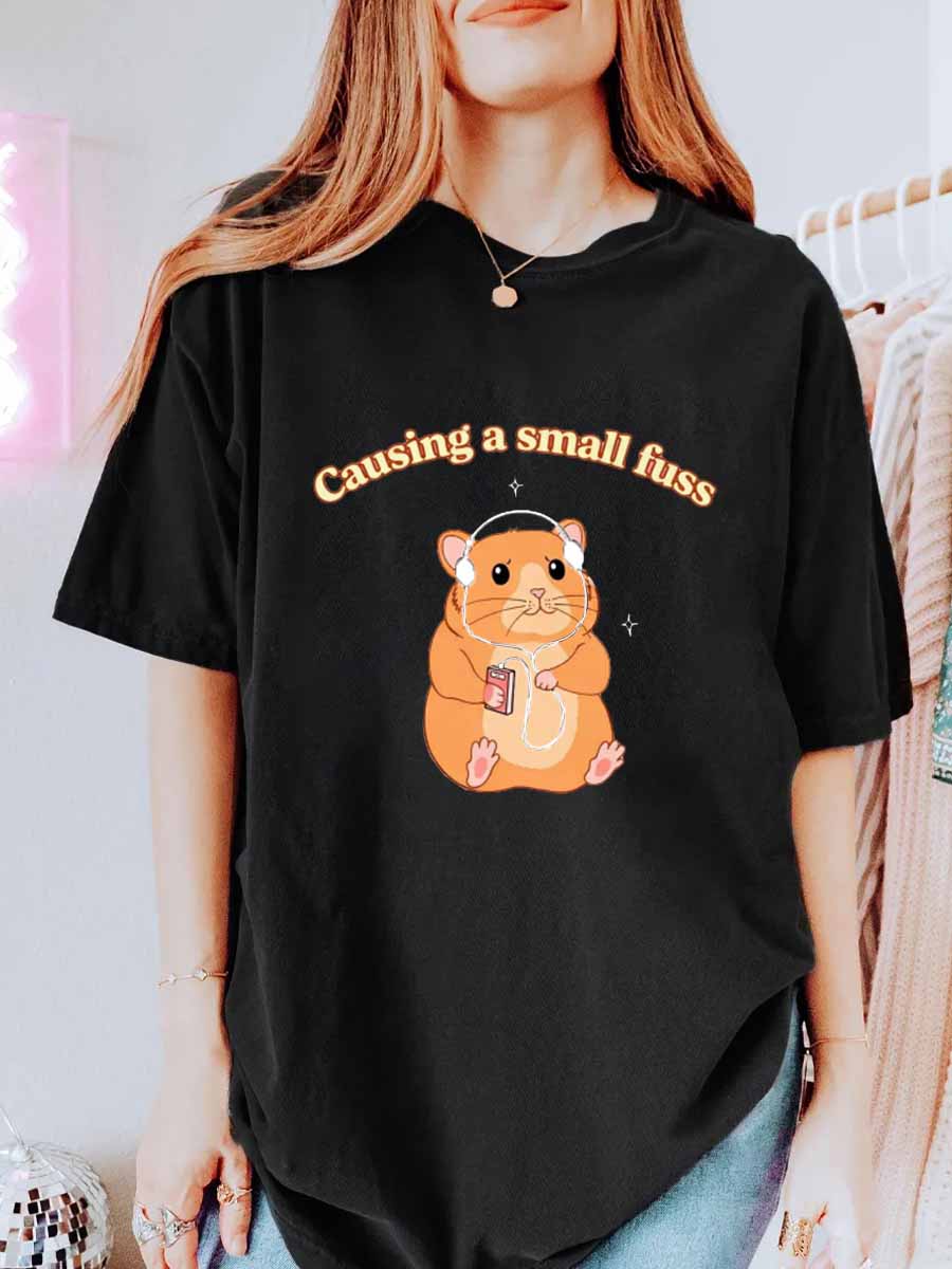 Vintage Causing A Small Fuss Oversize Graphic Tee