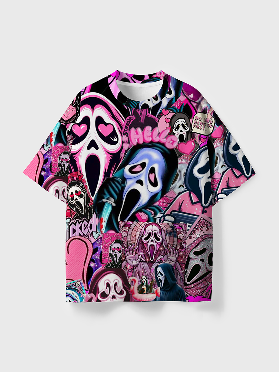 Vintage Heart Ghostface Y2K Collage Art All Over Print T-Shirt
