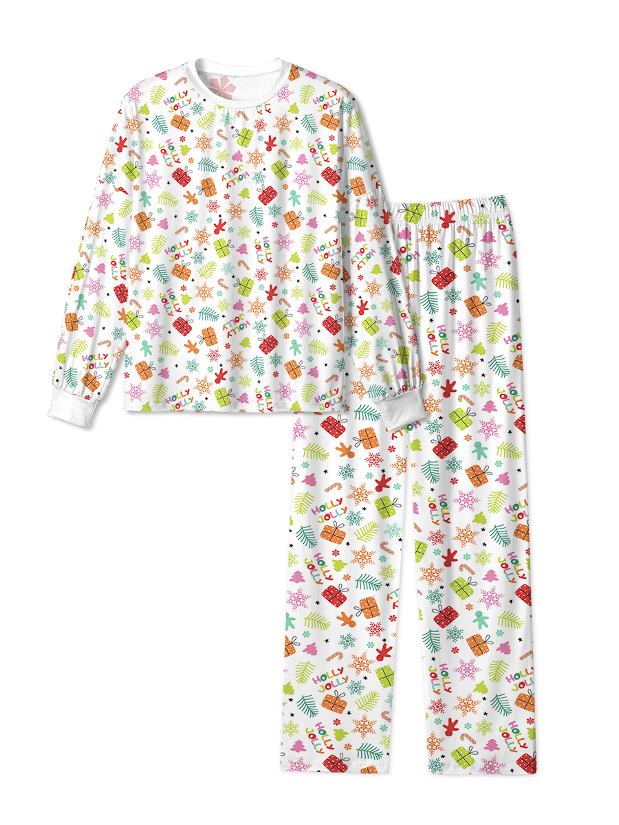 Vintage Colorful Gift Snowflake Christmas Pajama