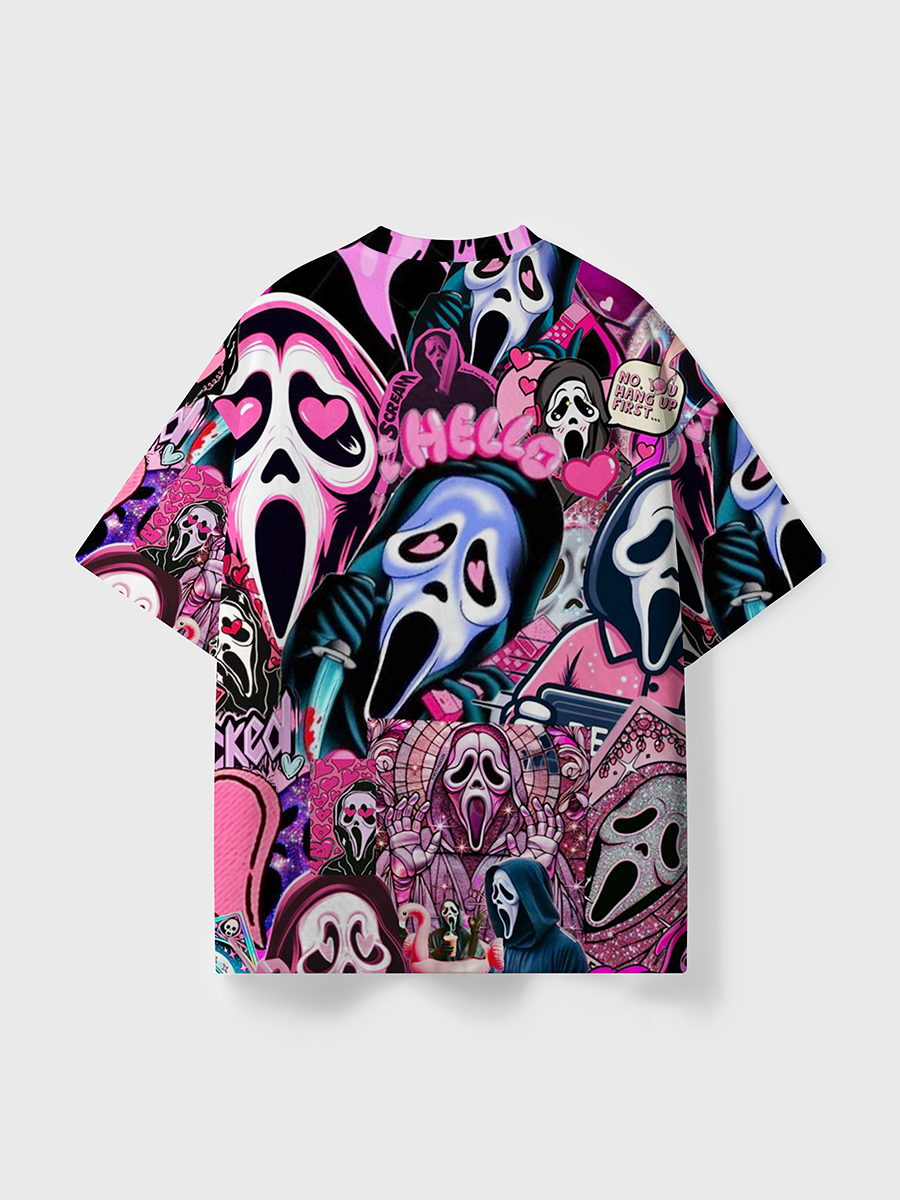 Vintage Heart Ghostface Y2K Collage Art All Over Print T-Shirt