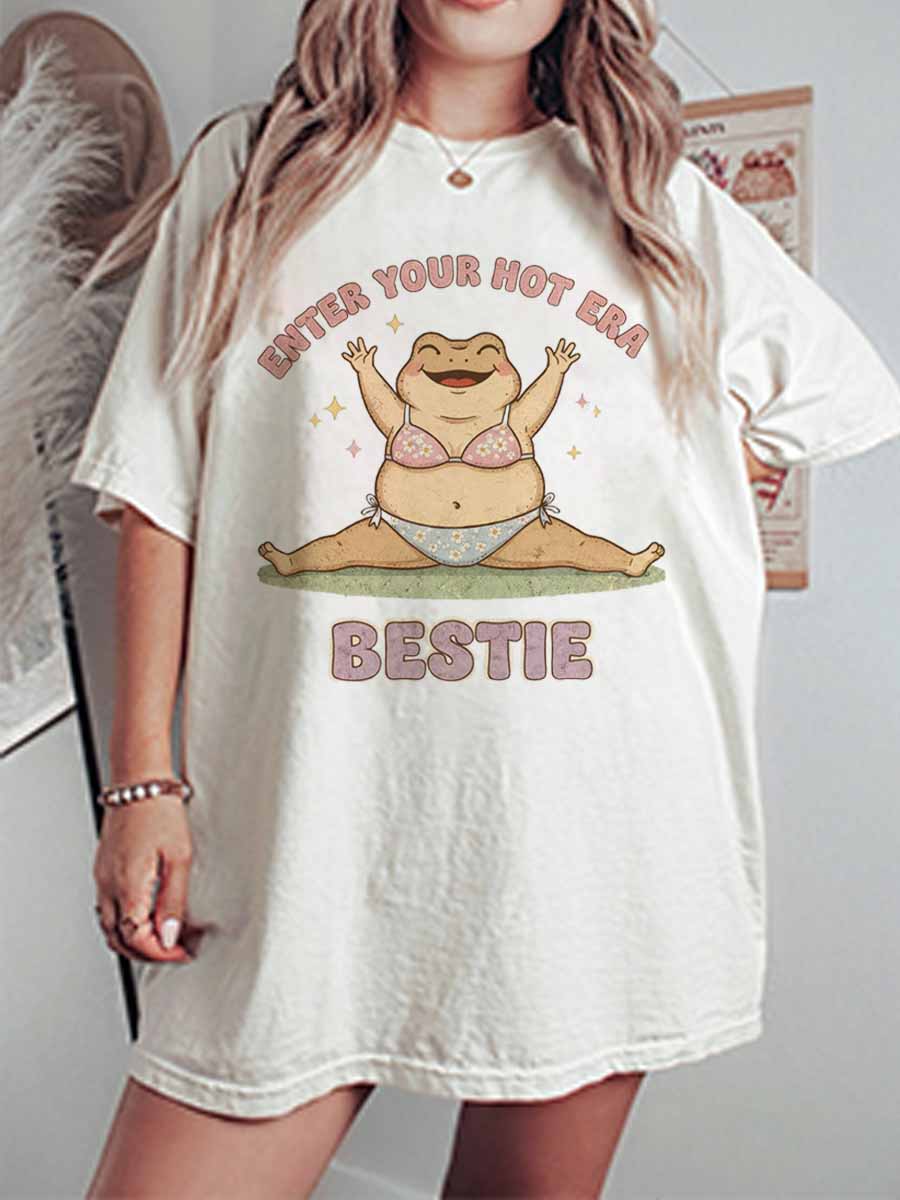 Vintage Enter Your Hot Era, Bestie Oversize Graphic Tee