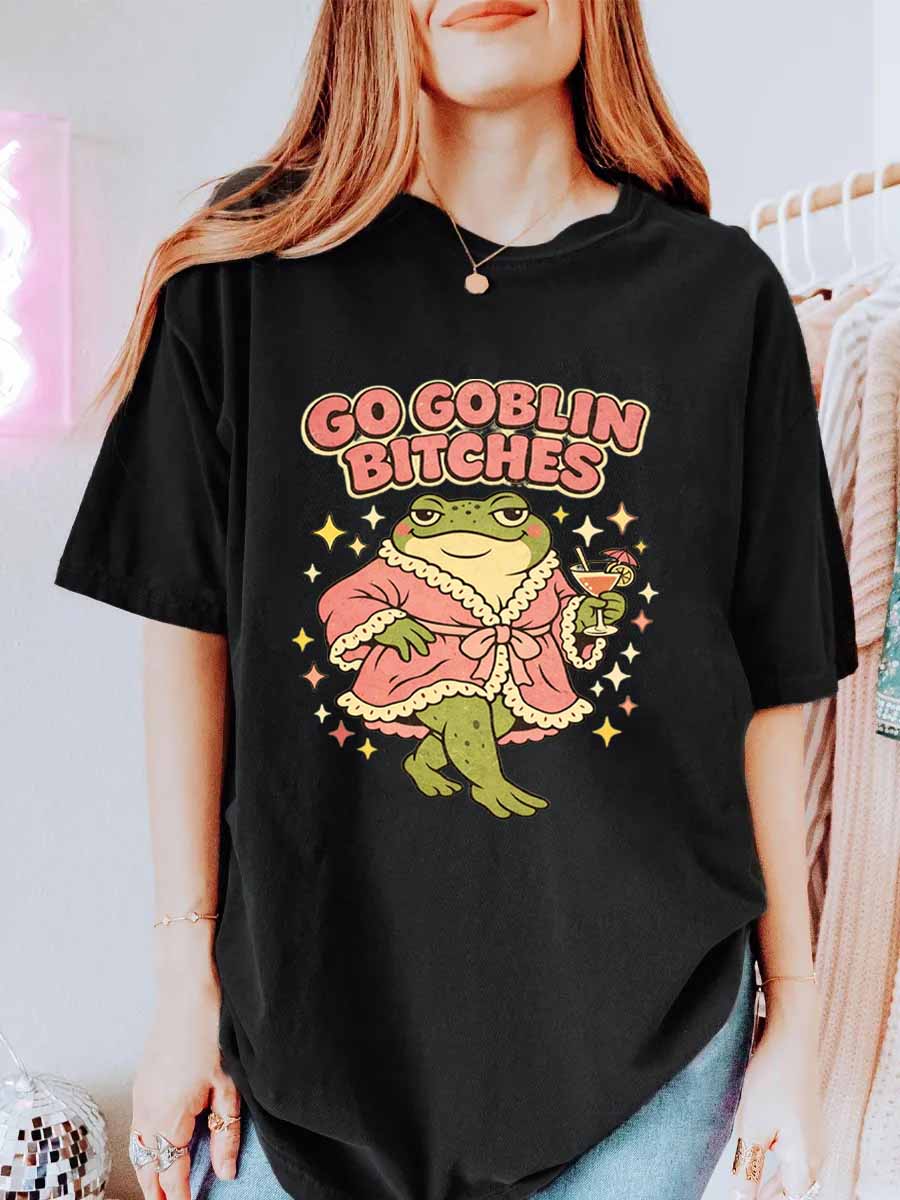 Vintage Go Goblin Bitches Oversize Graphic Tee