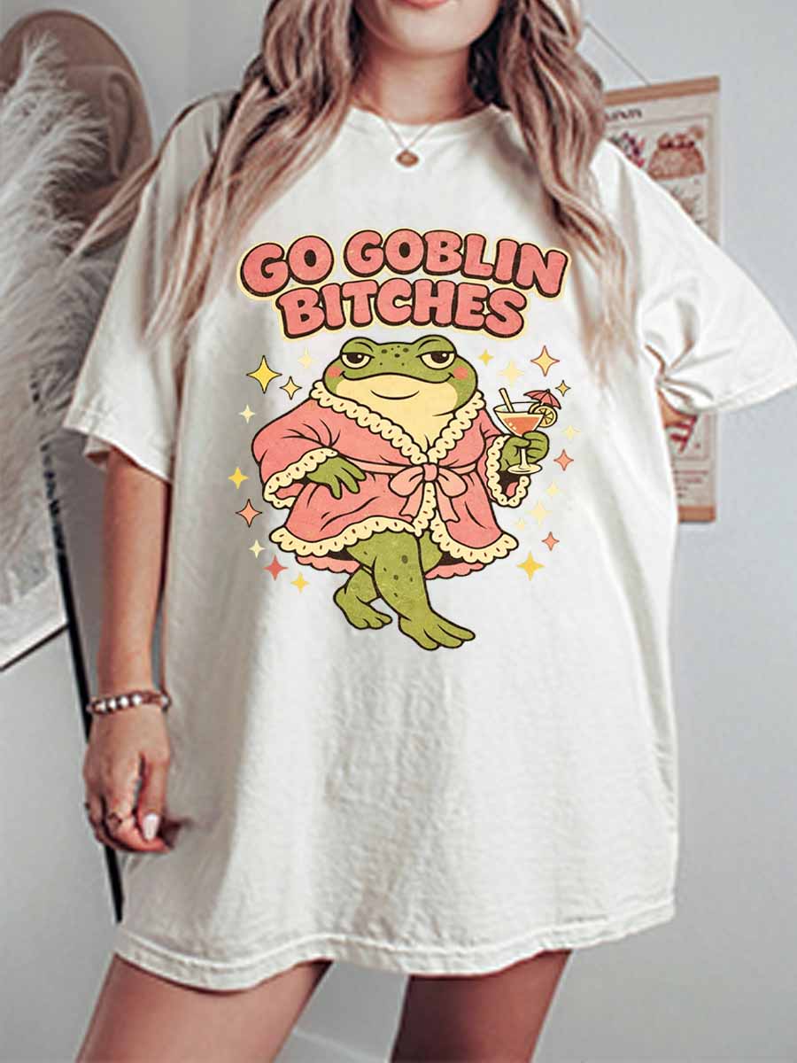 Vintage Go Goblin Bitches Oversize Graphic Tee