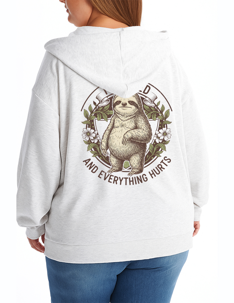 Vintage I’m Tired And Everything Hurts Zip Hoodie