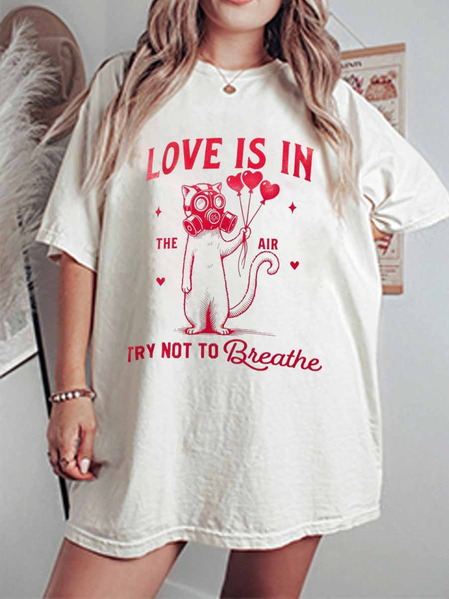 Vintage Love Is In The Air Oversize Graphic Tee