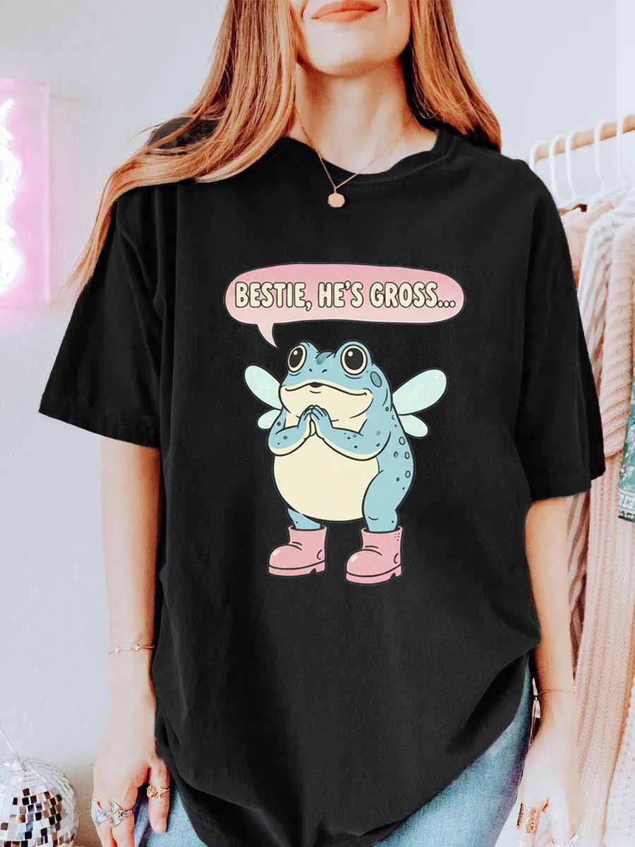 Vintage Bestie, He’S Gross…Oversize Graphic Tee