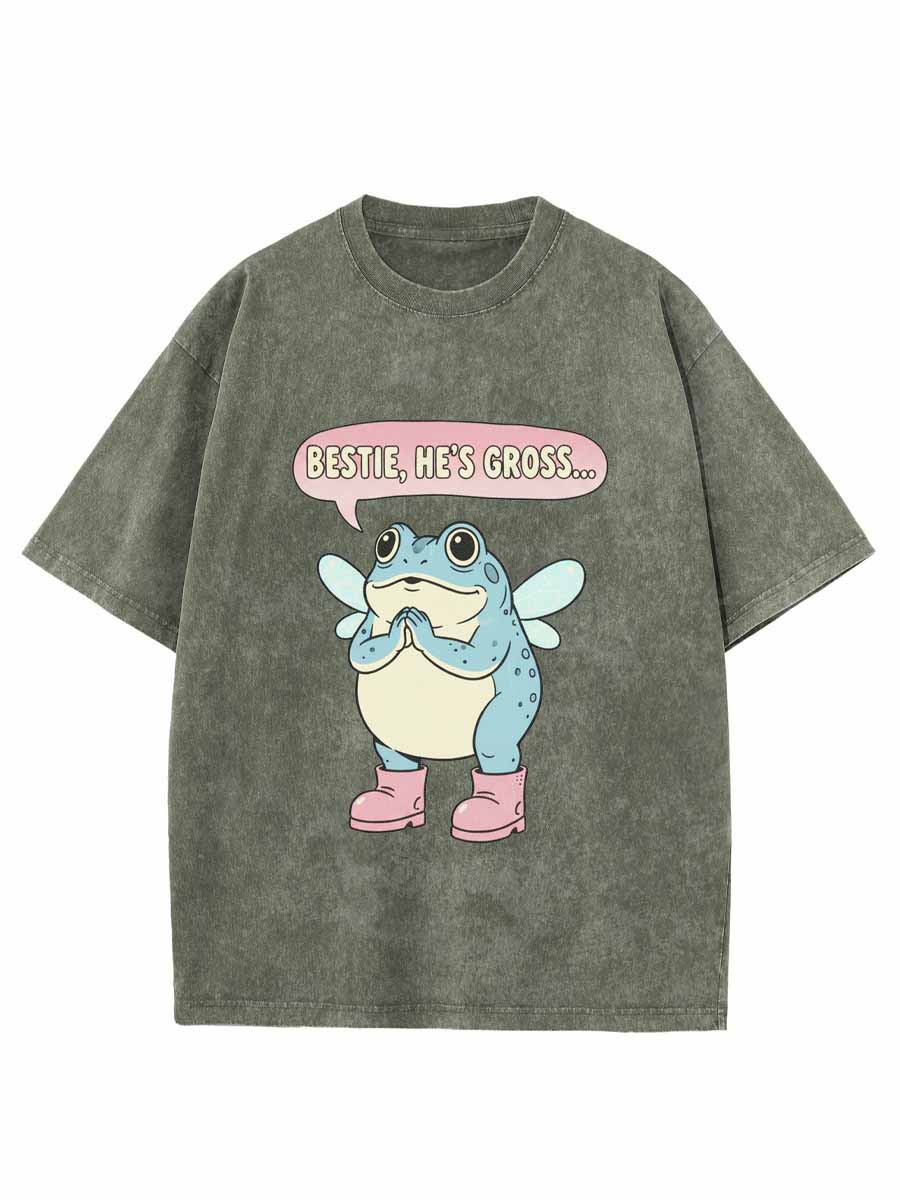 Vintage Bestie, He’S Gross…Oversize Washed T-Shirt