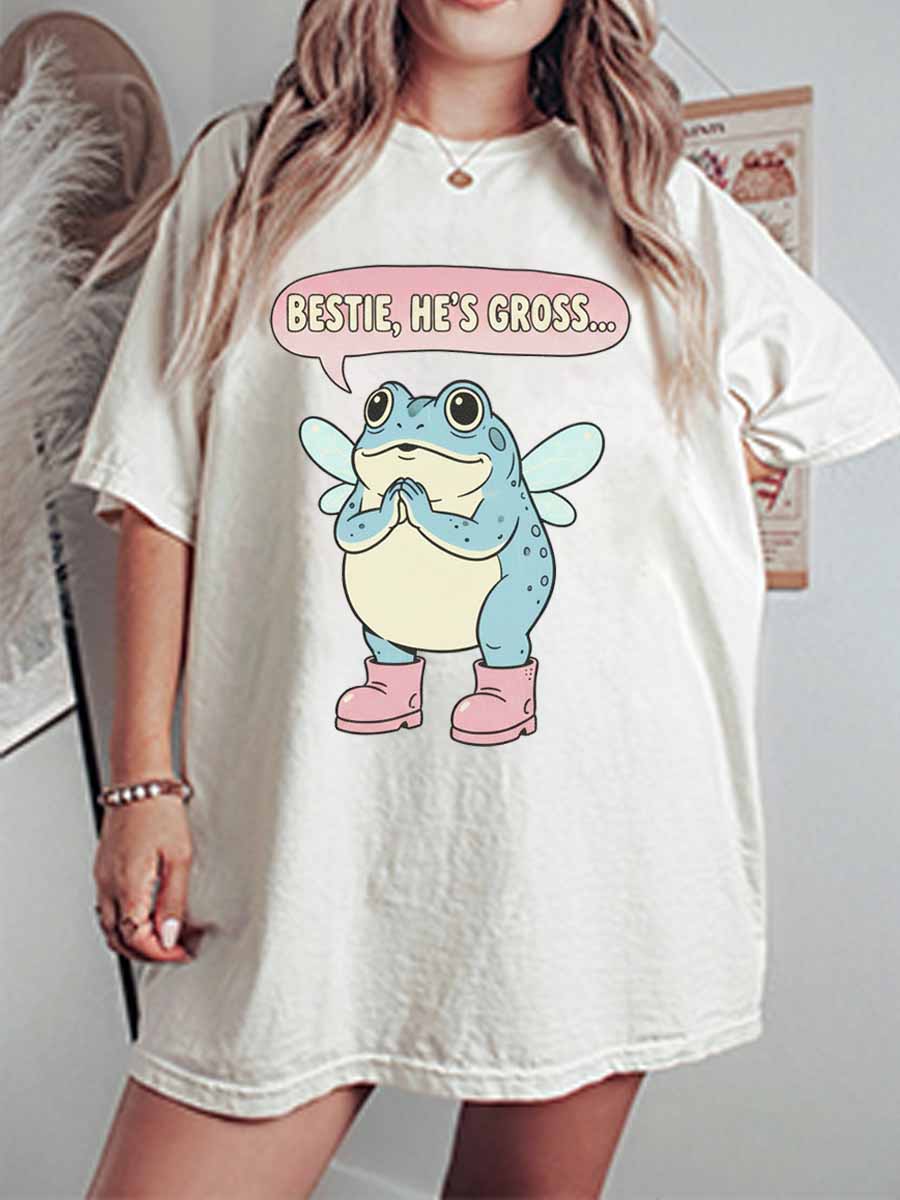 Vintage Bestie, He’S Gross…Oversize Graphic Tee