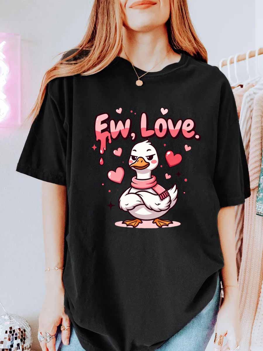 Vintage Ew Love Oversize Graphic Tee