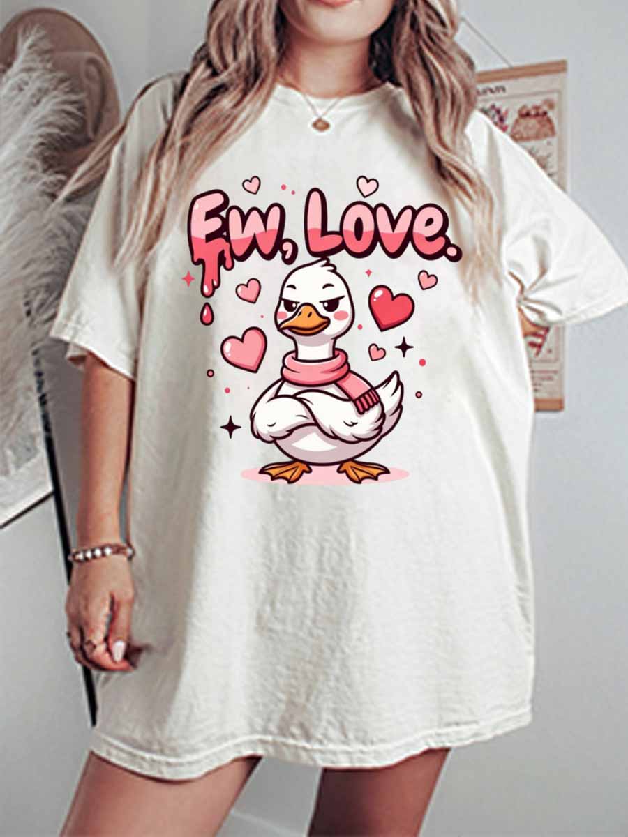 Vintage Ew Love Oversize Graphic Tee