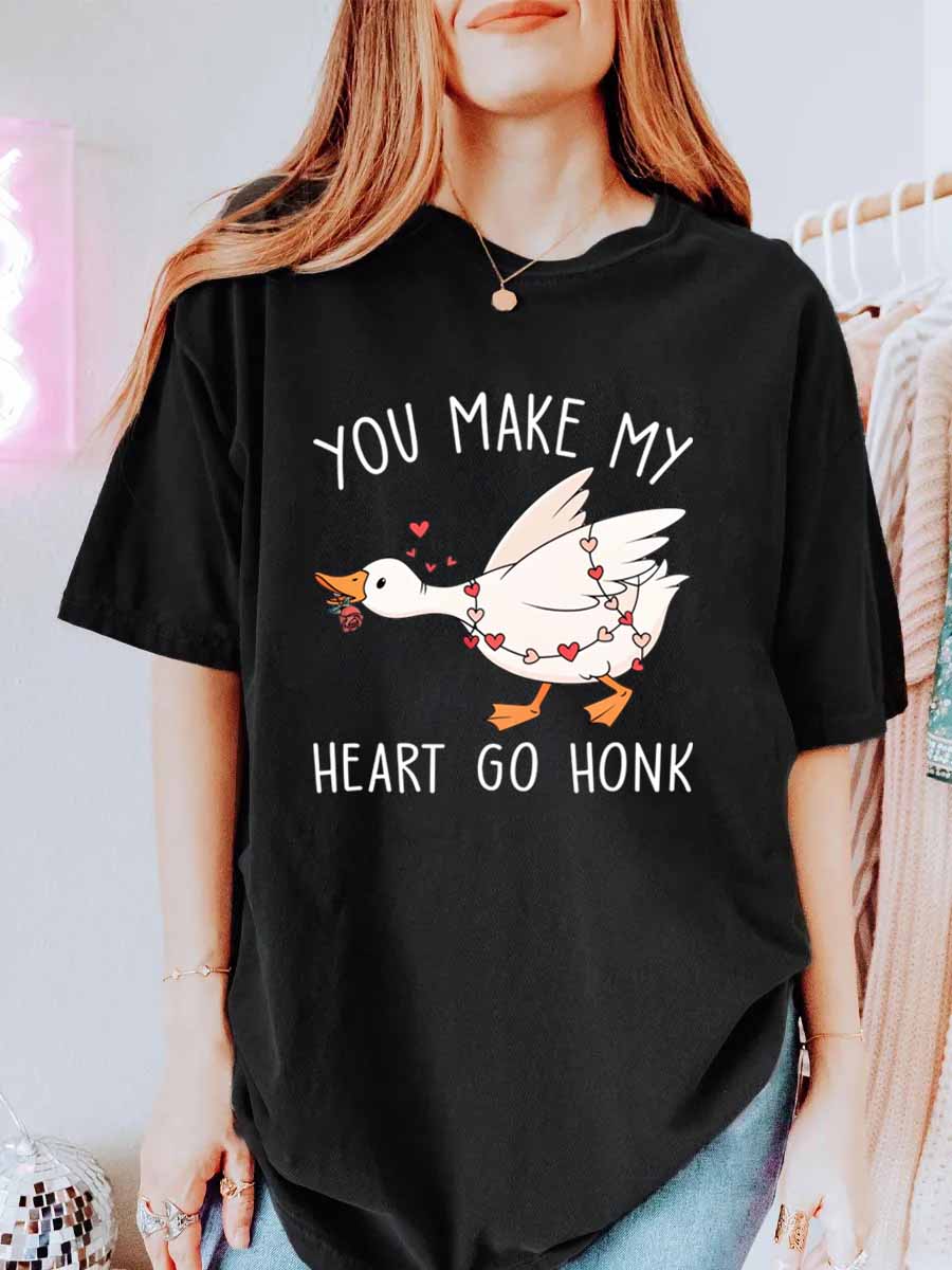 Vintage You Make My Heart Go Honk Oversize Graphic Tee