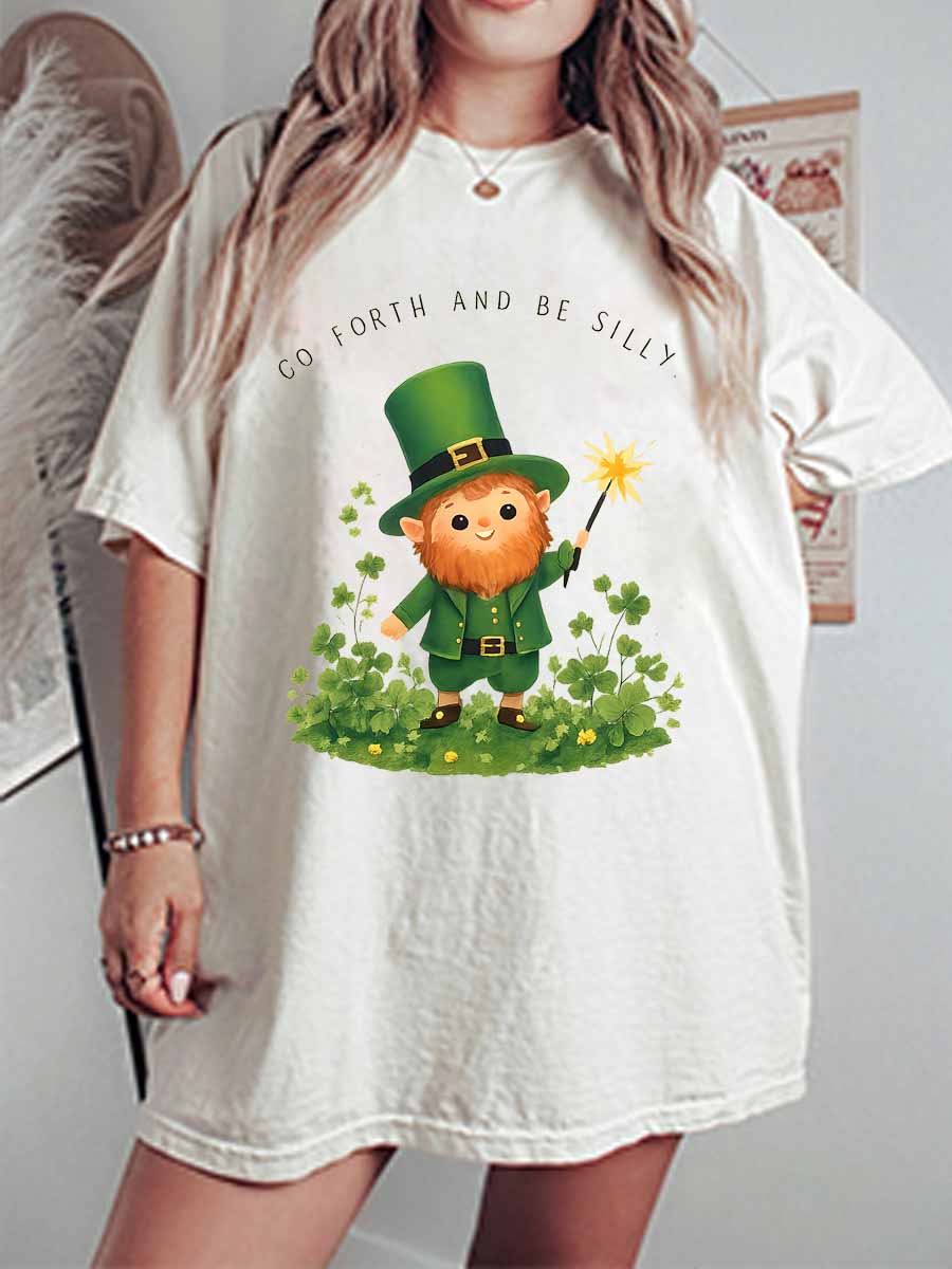 Vintage Go Forth And Be Silly. Oversize Graphic Tee