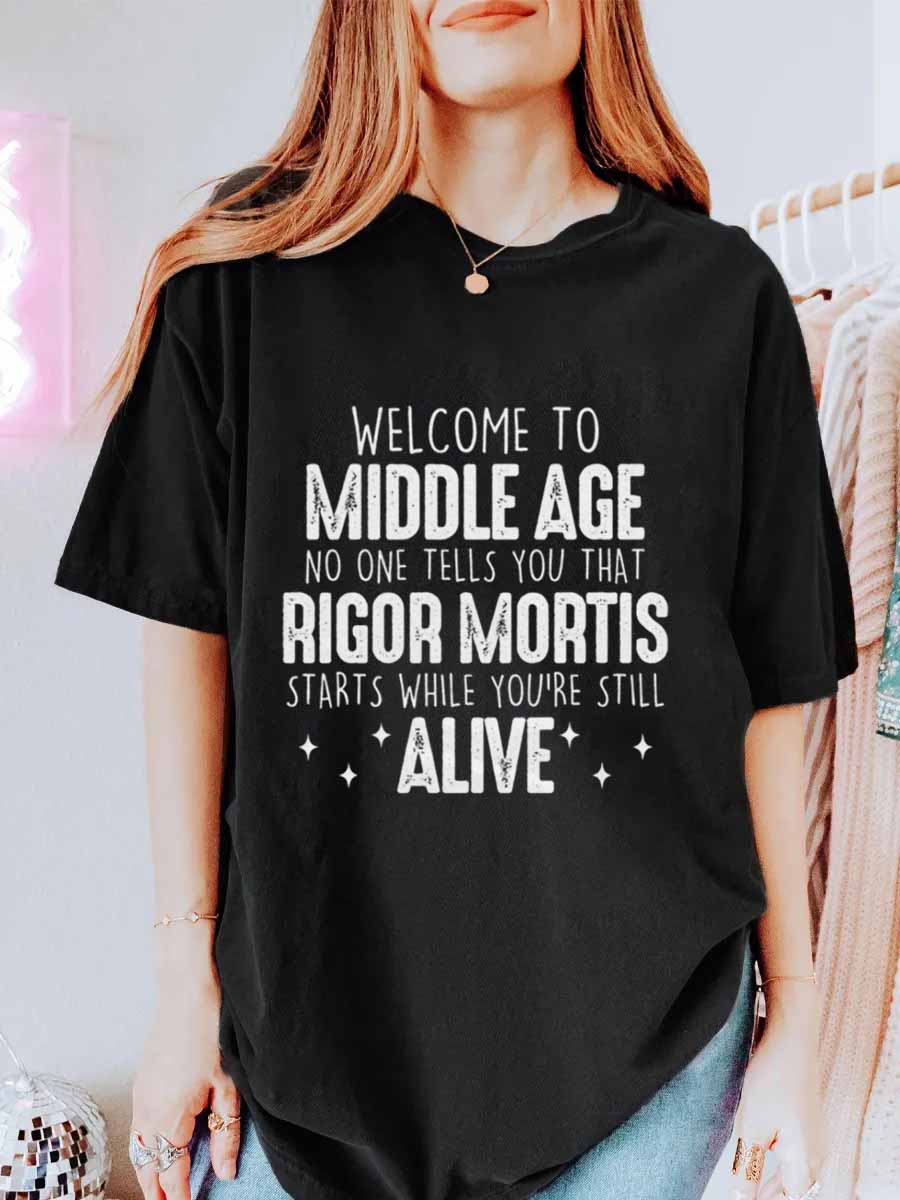 Vintage Welcome To Middle Age Oversize Graphic Tee