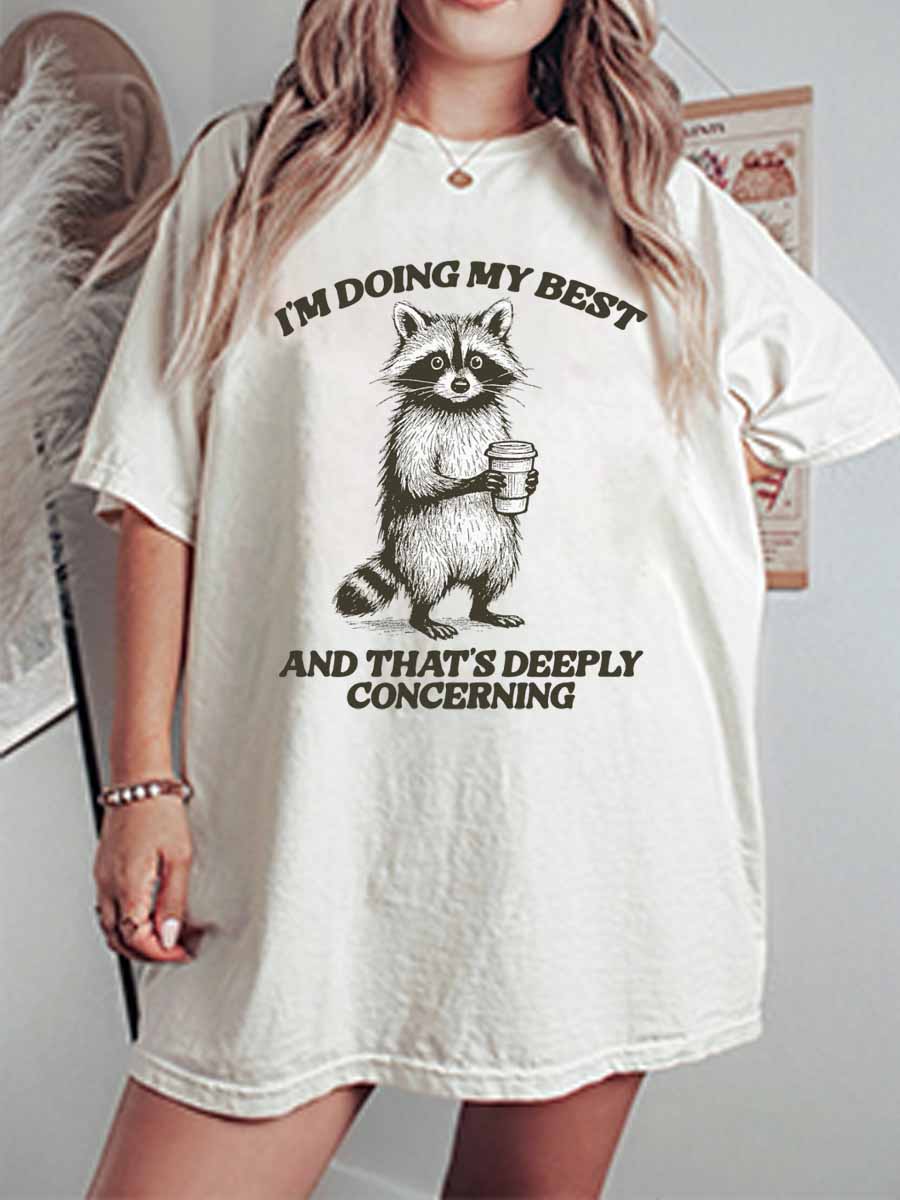 Vintage I’m Doing My Best，And That’S Deeply Concerning Oversize Graphic Tee