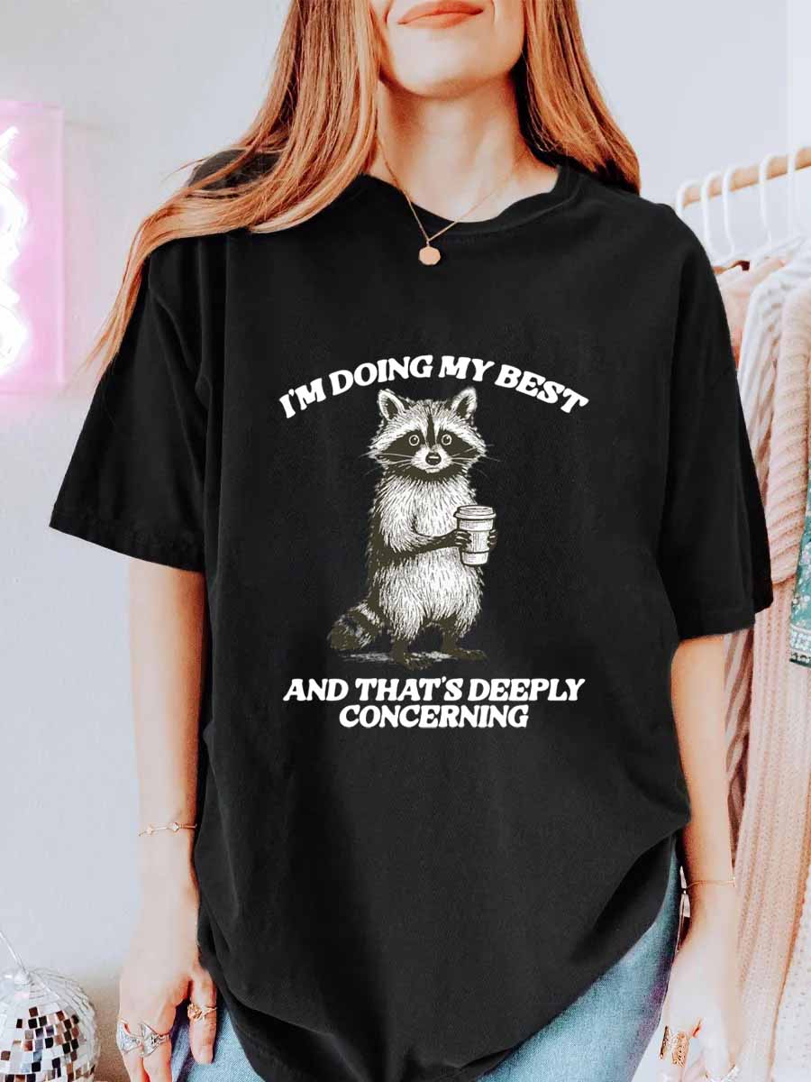 Vintage I’m Doing My Best，And That’S Deeply Concerning Oversize Graphic Tee