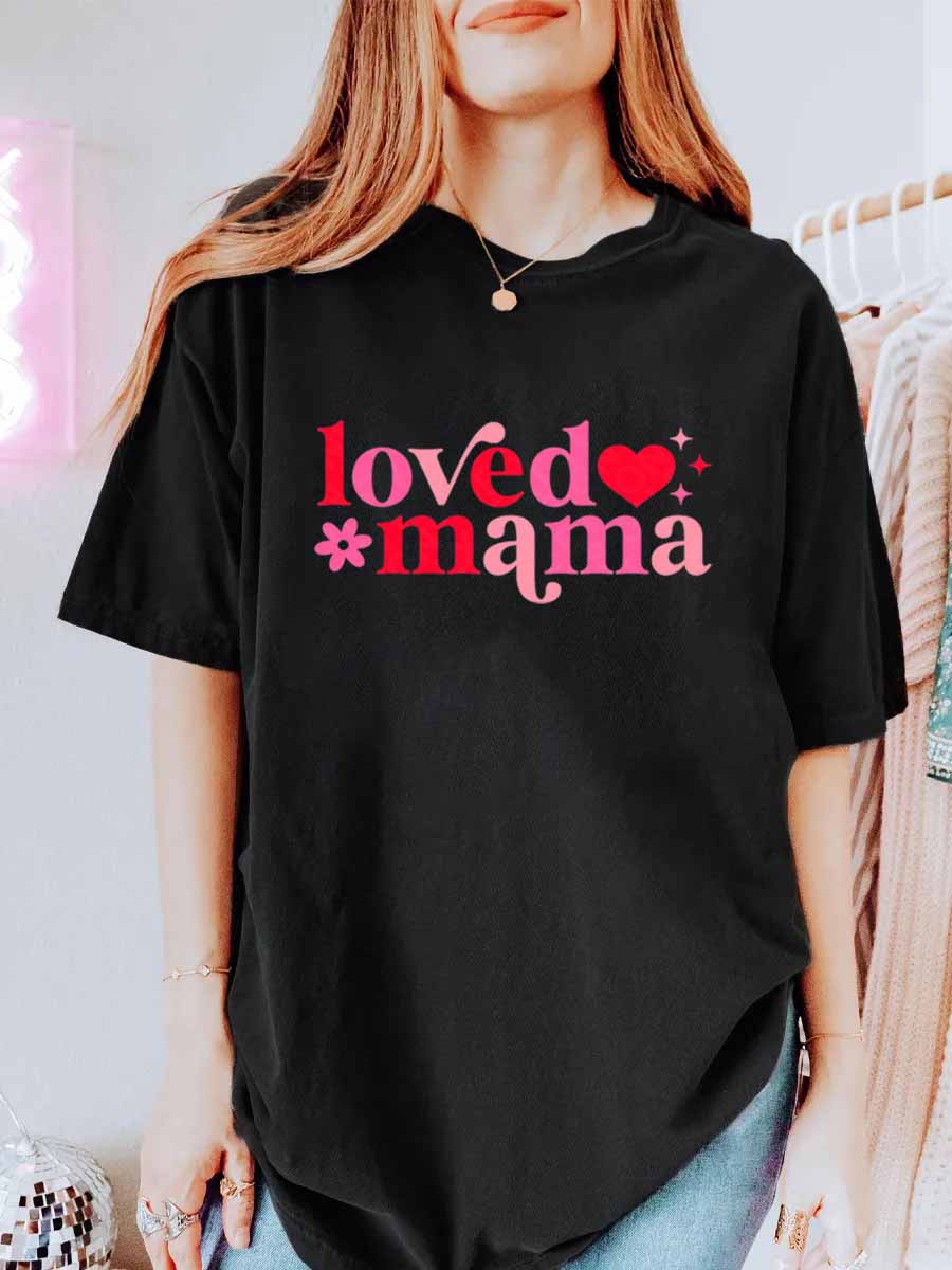 Vintage Loved Mama Oversize Graphic Tee