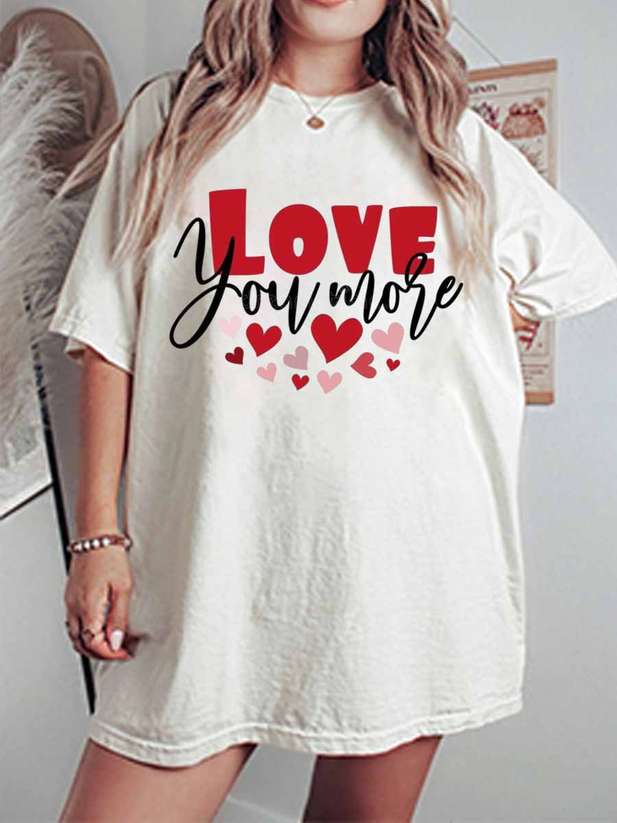Vintage Love You More Oversize Graphic Tee