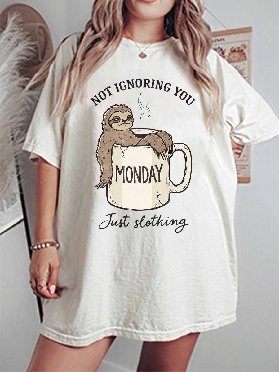 Vintage Not Ignoring You — Just Slothing Oversize Graphic Tee