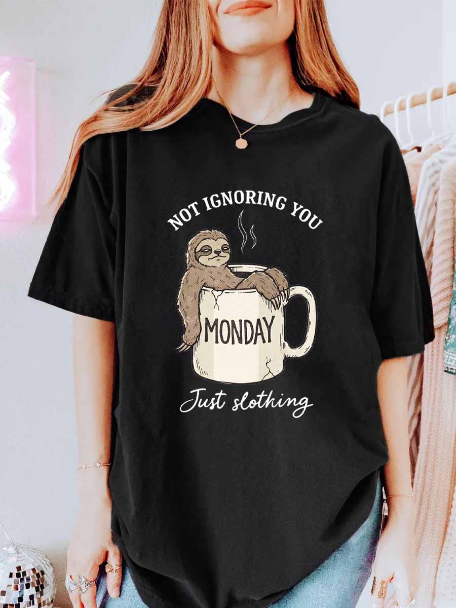 Vintage Not Ignoring You — Just Slothing Oversize Graphic Tee