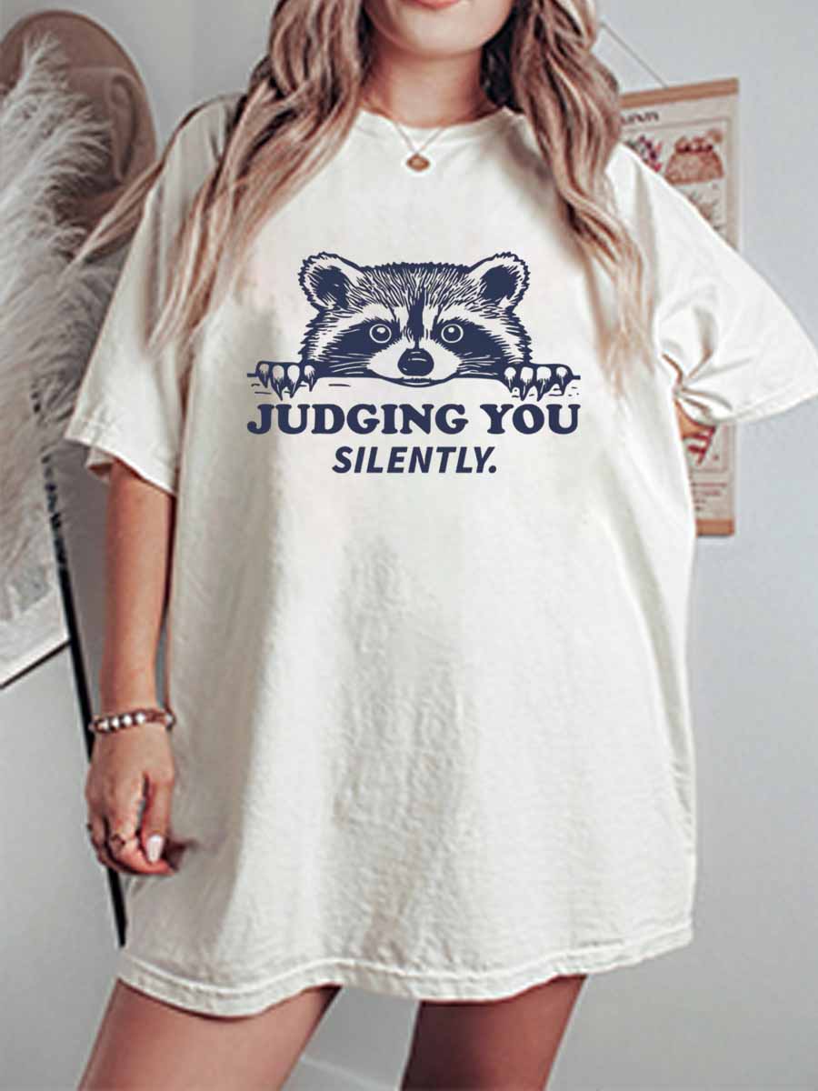 Vintage Judging You Silently Oversize Graphic Tee